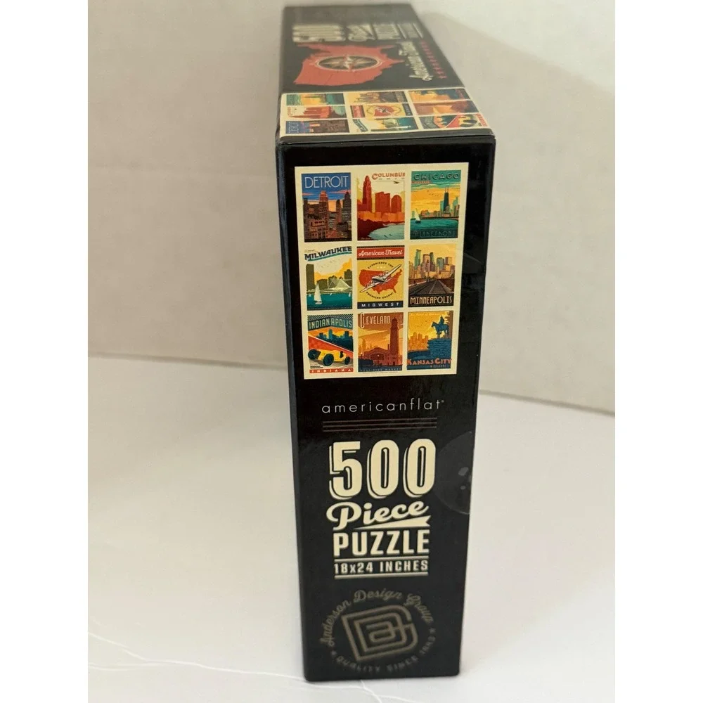 Americanflat American Travel Midwest 500 Piece Puzzle Anderson Design Group Art